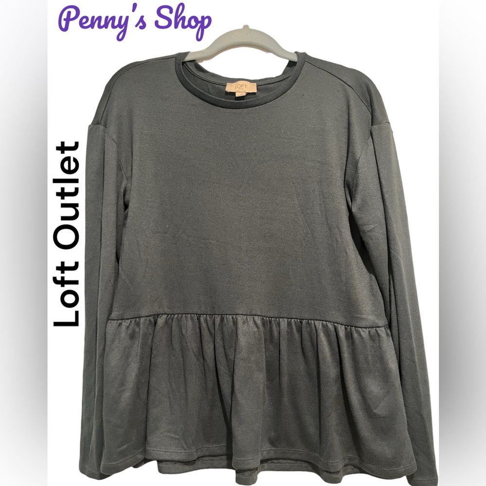 Loft Outlet Women’s small gray/blue loose peplum top